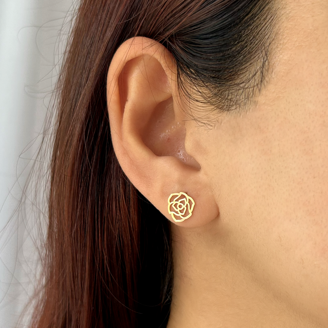 Gold Rose Studs