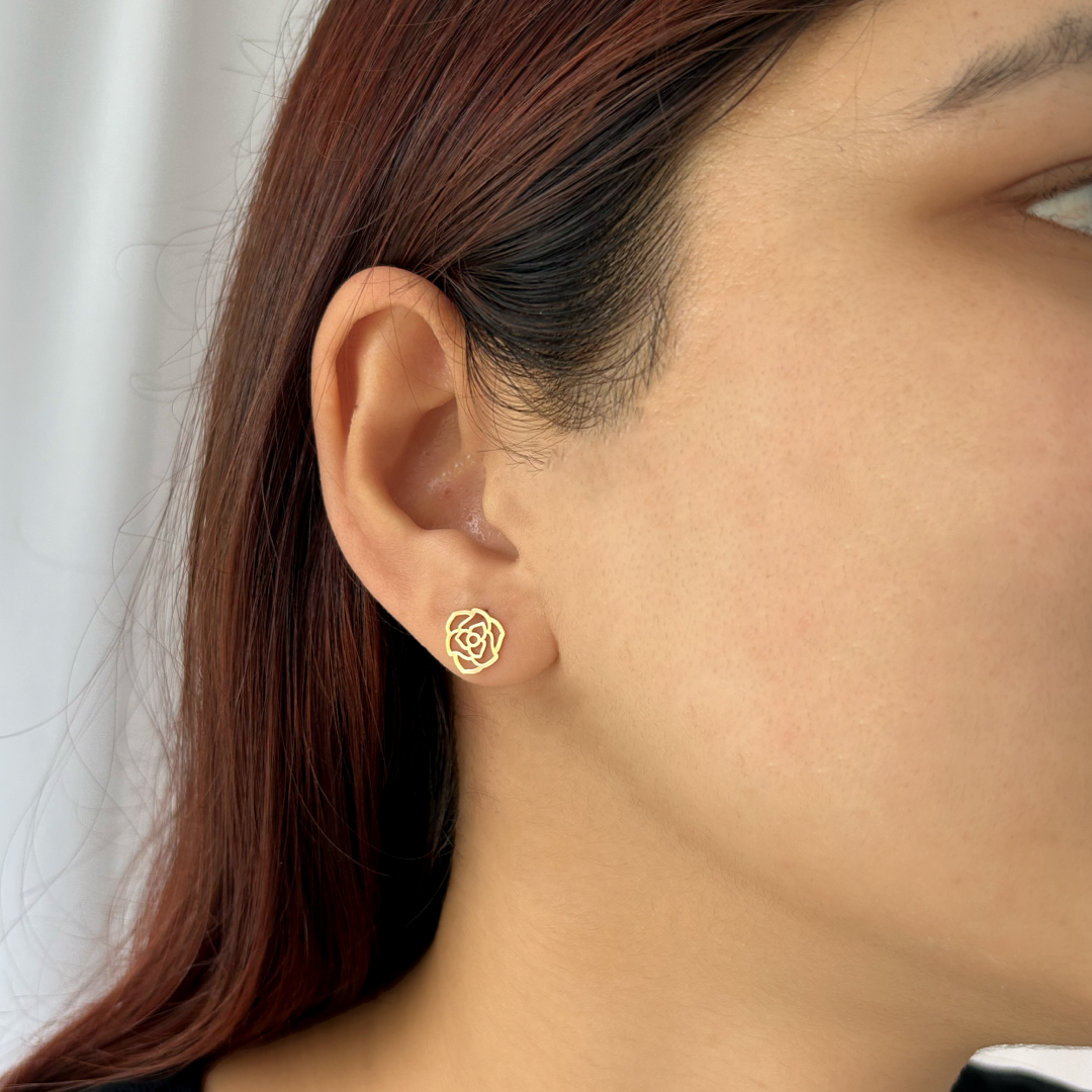 Gold Rose Studs