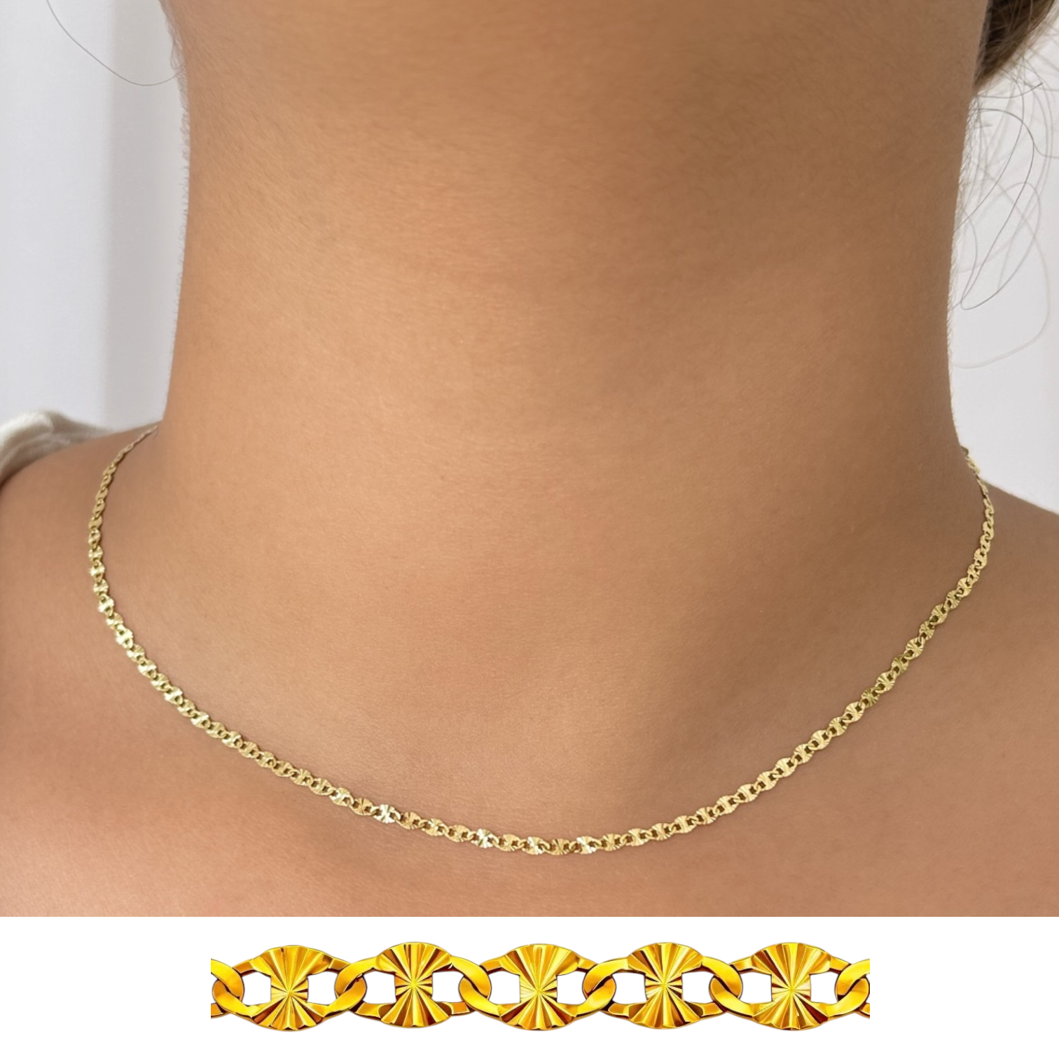 Flat Sparkle Link Chain