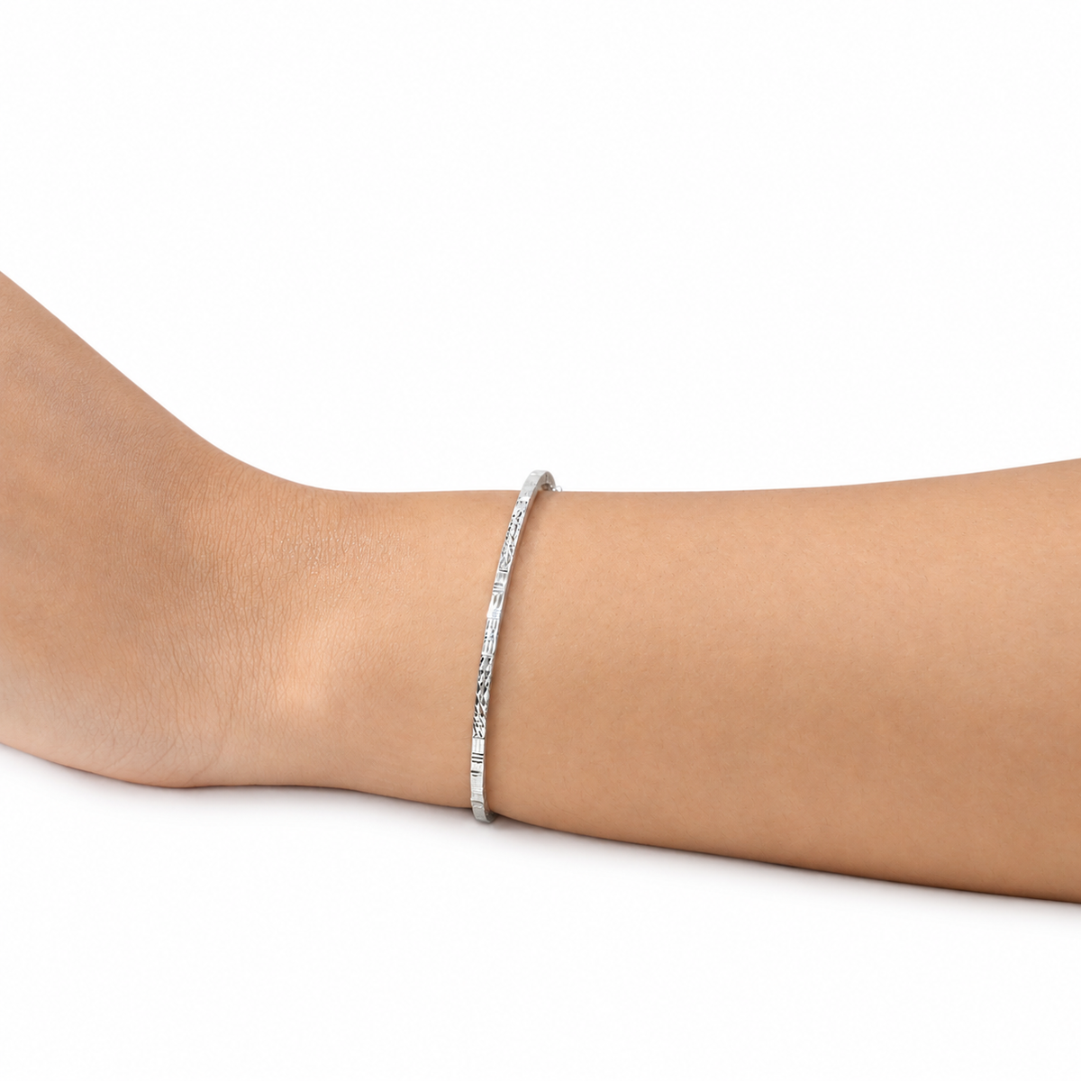Shimmer Bangle Bracelet | White