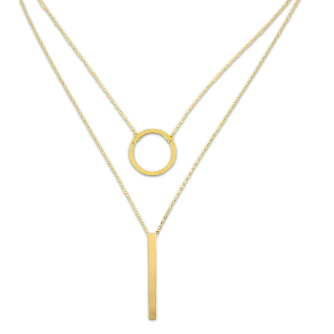 Layered Halo Bar Necklace