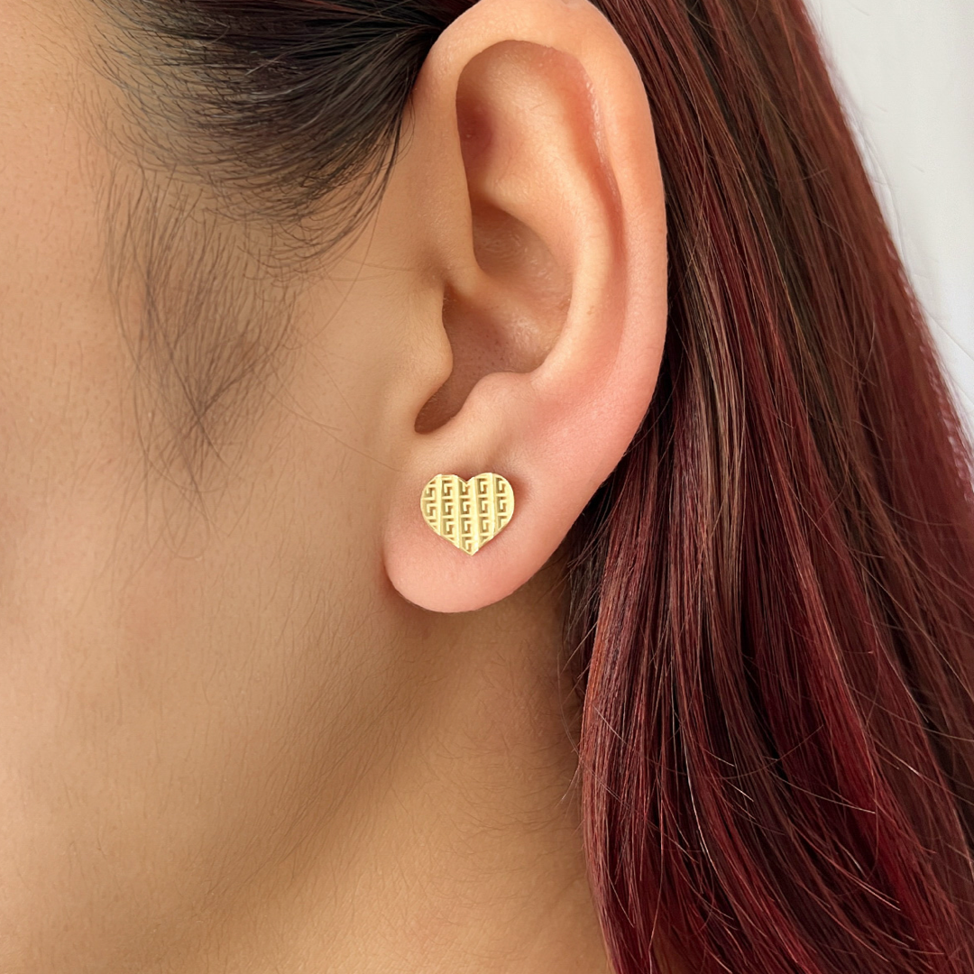 Meander Heart Studs
