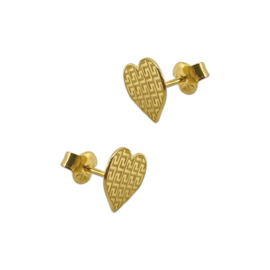 Meander Heart Studs