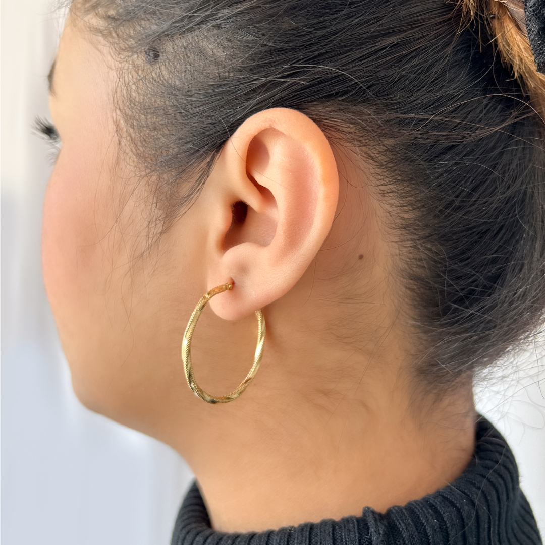 Mini Slim Textured Twister Hoops