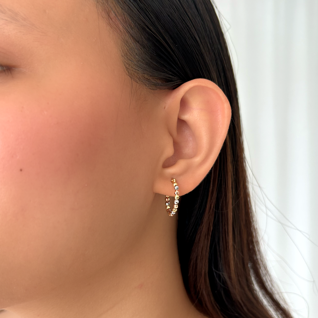 Multicolor Bead Hoops