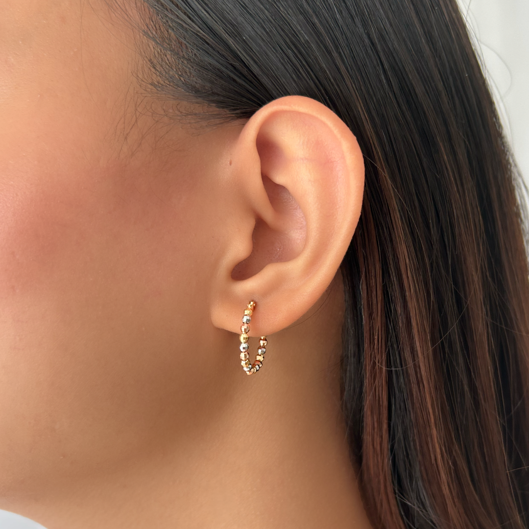 Multicolor Bead Hoops