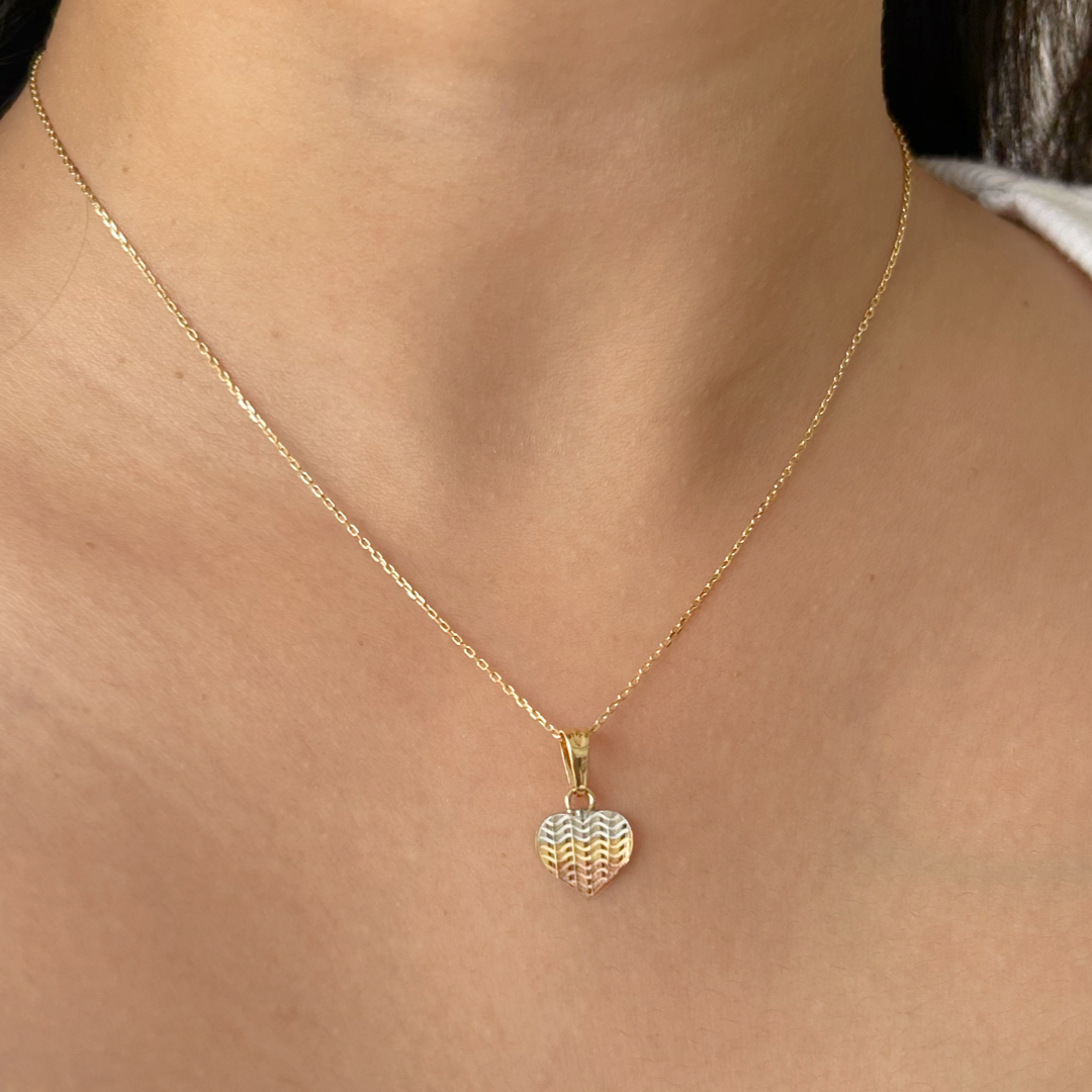 Multi Textured Heart Pendant