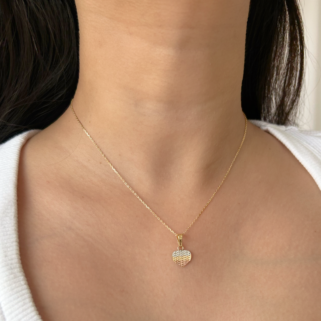 Multi Textured Heart Pendant