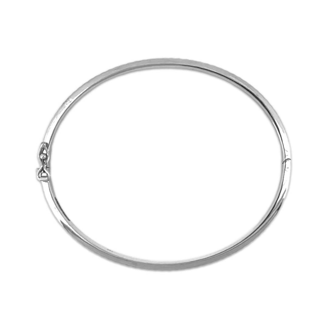 Shimmer Textured Bangle Bracelet | White