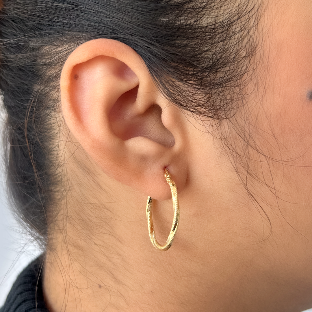 Slim Textured Twister Hoops