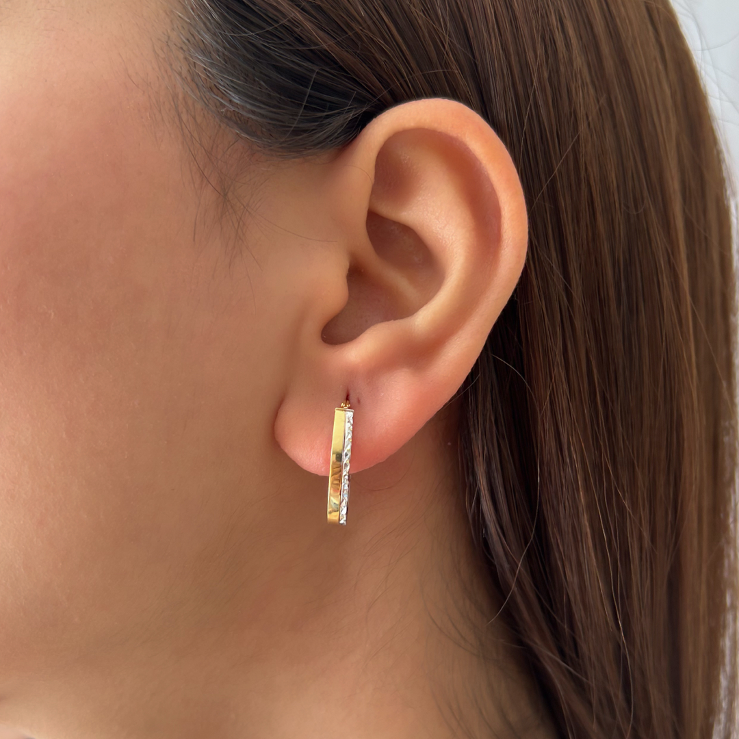 Dual Sparkle Oval Hoops