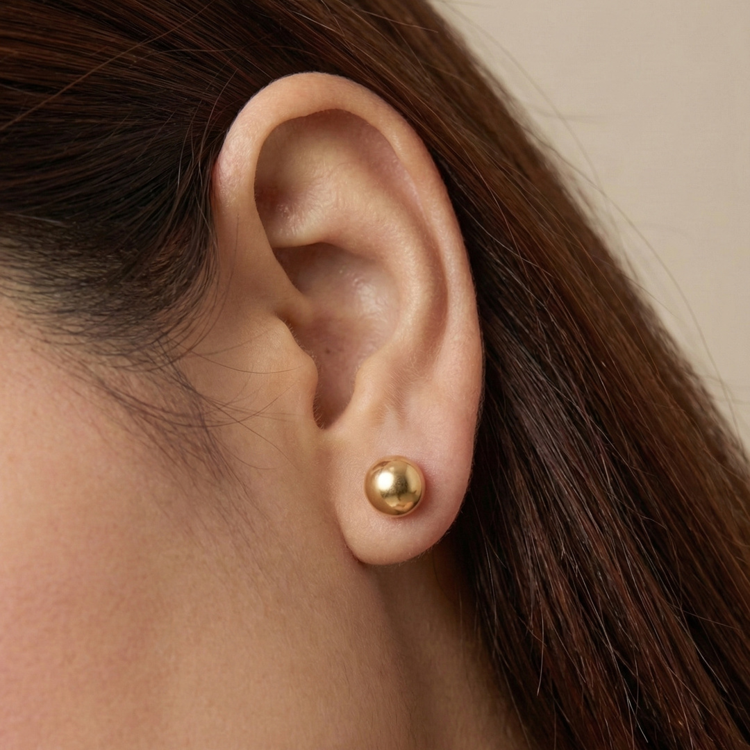 Gold Sphere Studs