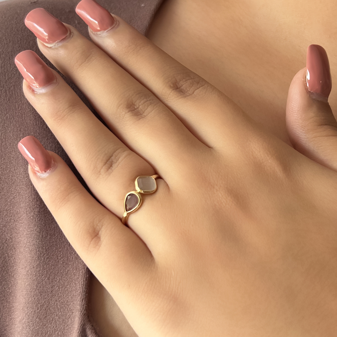 Rhombus Pear Stone Ring