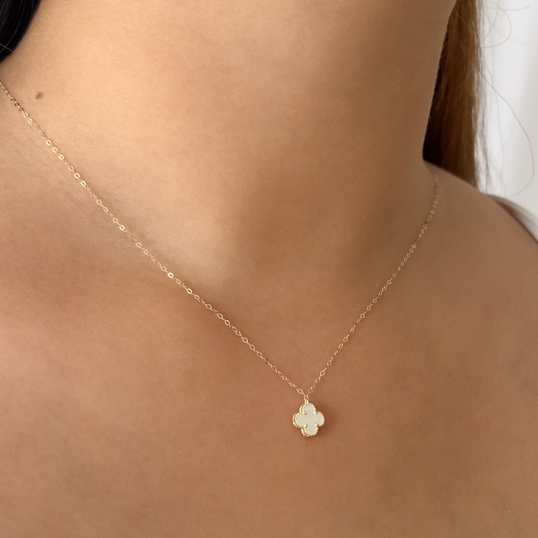 Mini Pearly Clover Necklace