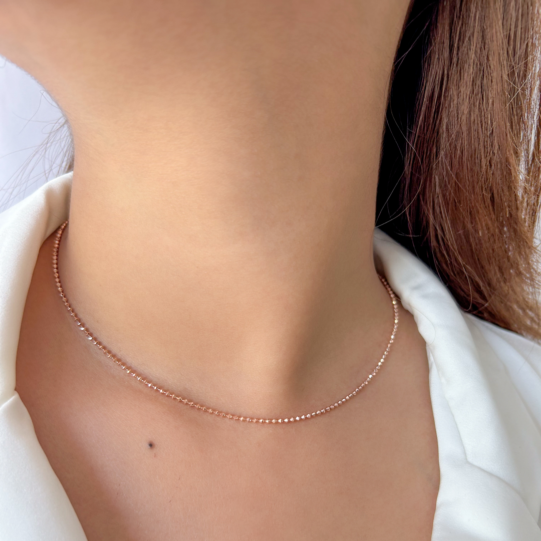 Glimmer Bead Chain - 14k