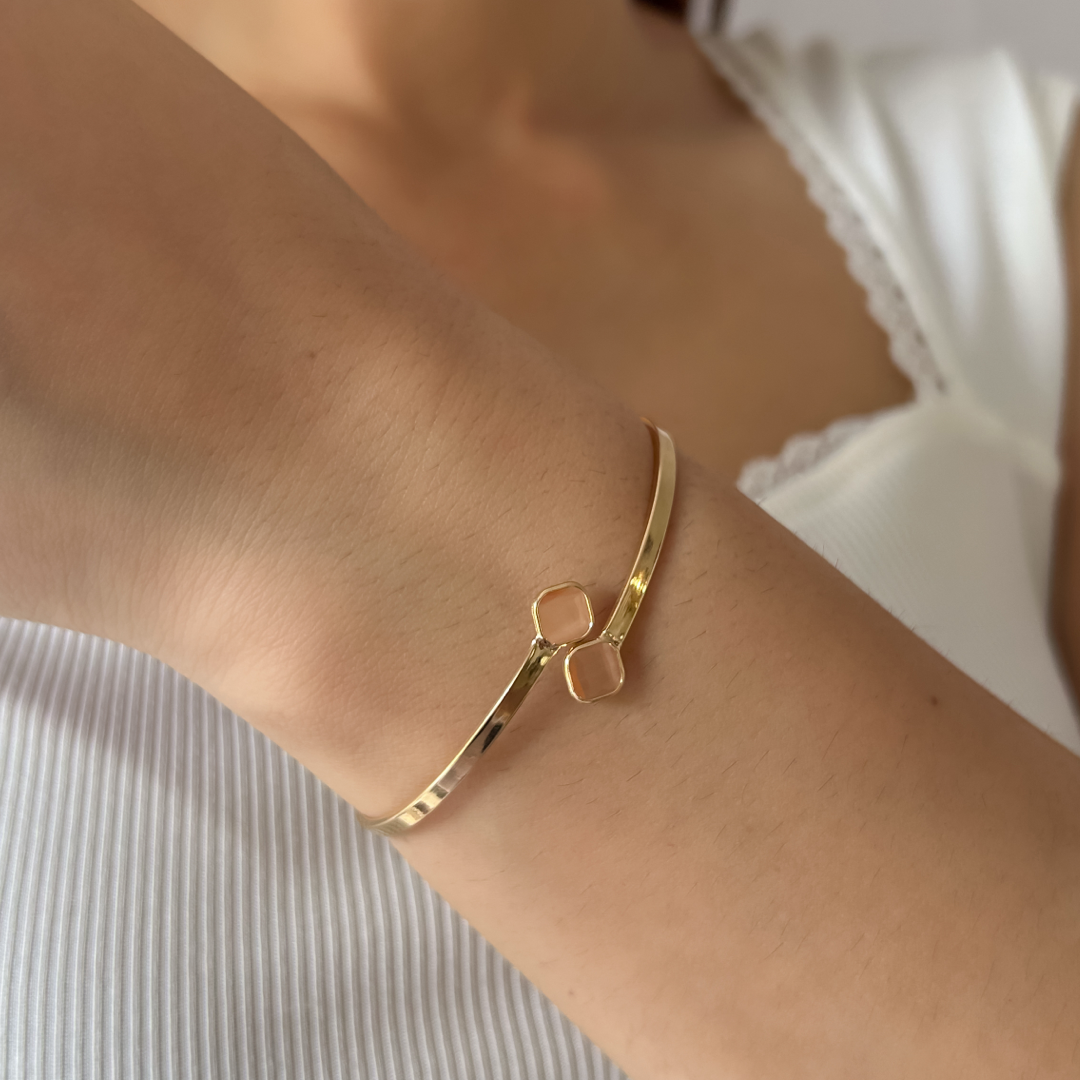 Orange Rhombus Crossover Bracelet