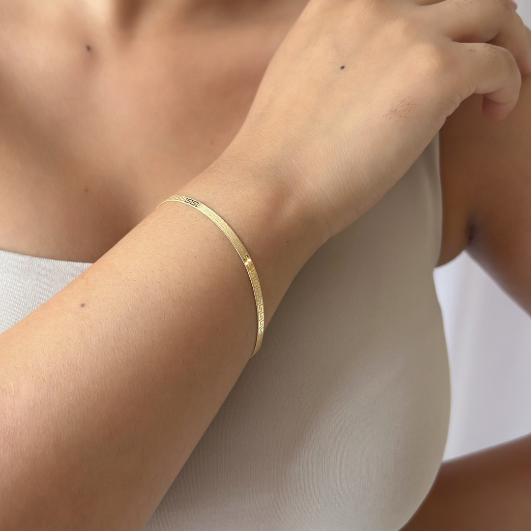 Embossed Meander Snake Bracelet