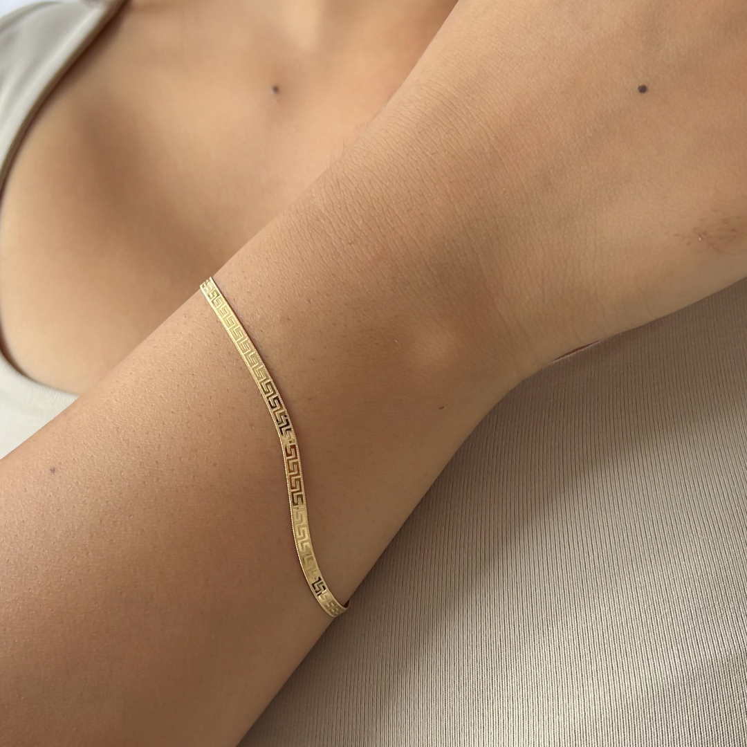 Embossed Meander Snake Bracelet