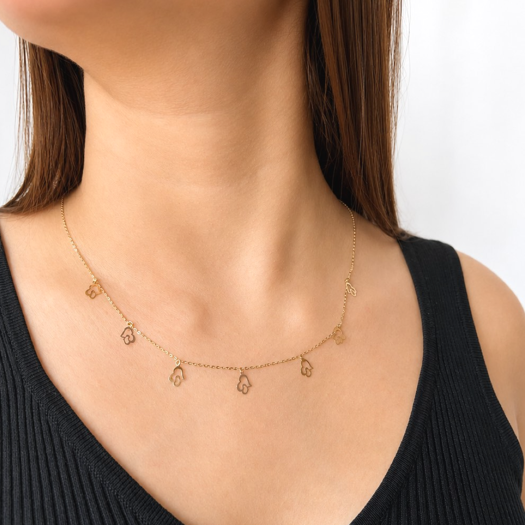 Double Heart Charm Necklace