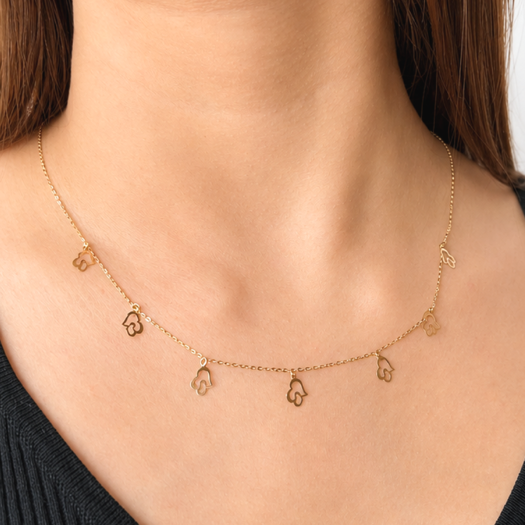 Double Heart Charm Necklace
