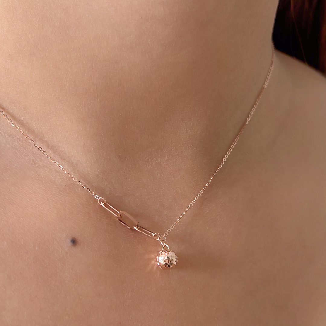 Rose Paperclip Sphere Necklace