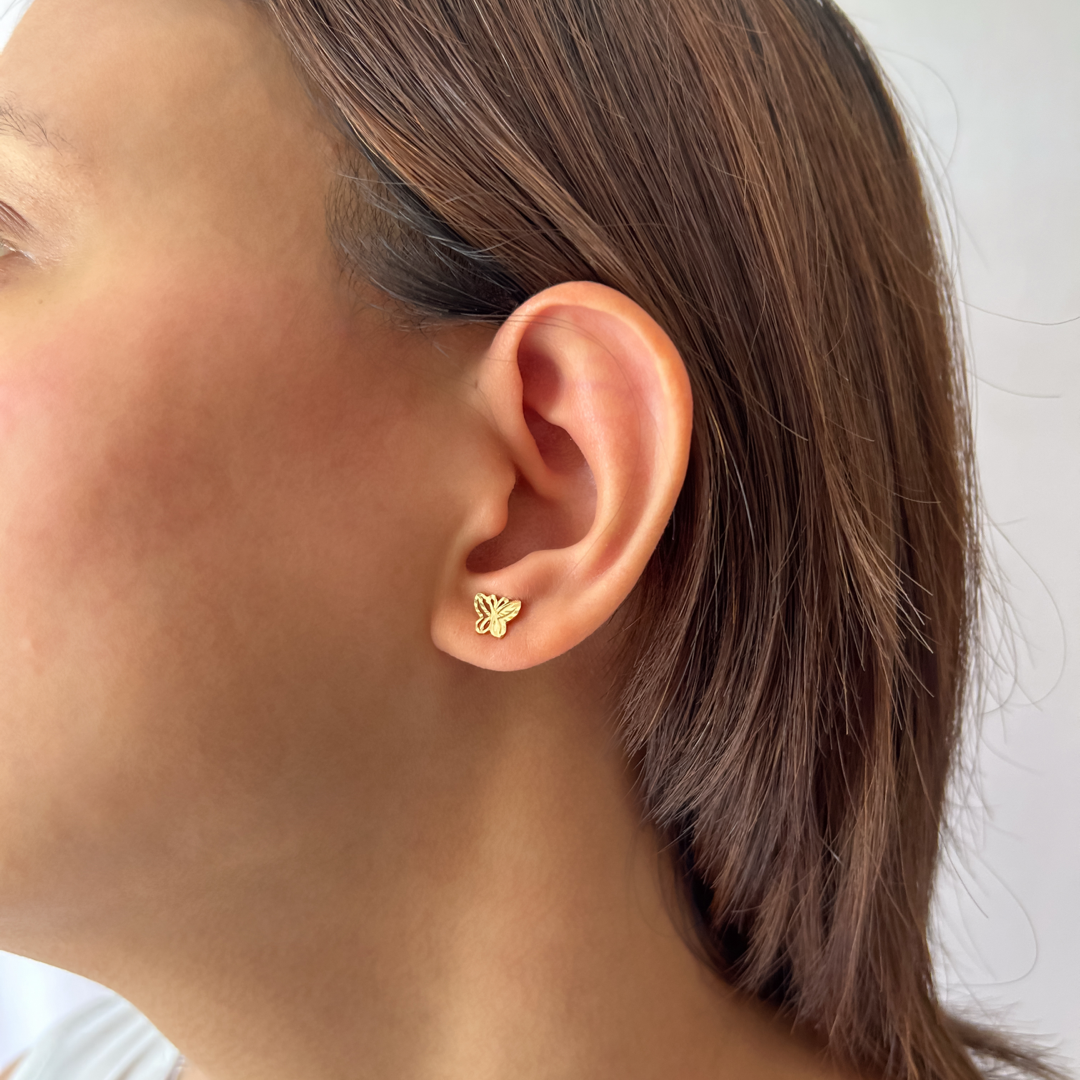 Textured Butterfly Studs