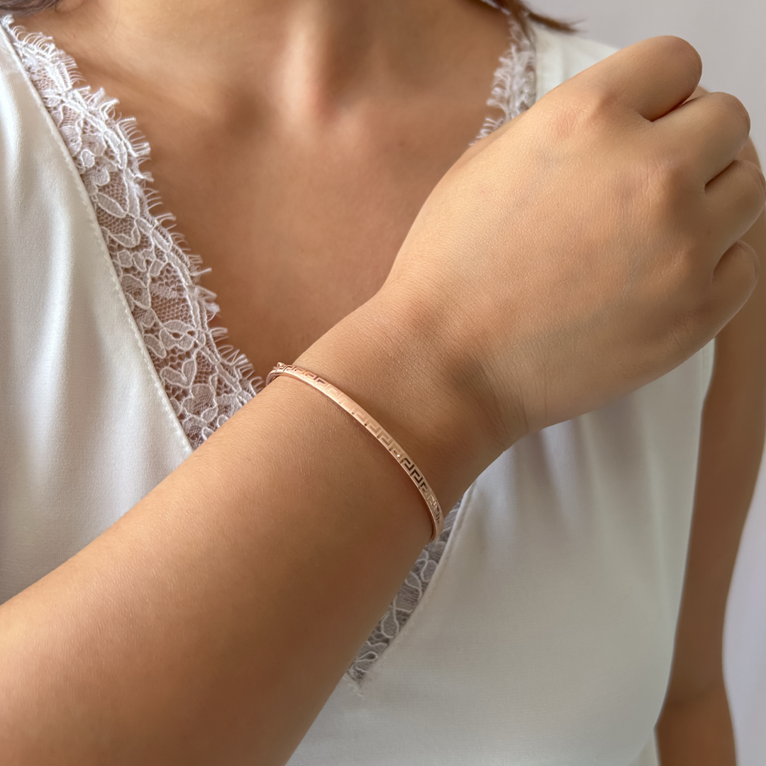 Meander Bangle Bracelet | Rose