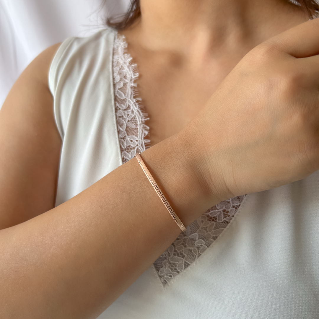 Meander Bangle Bracelet | Rose