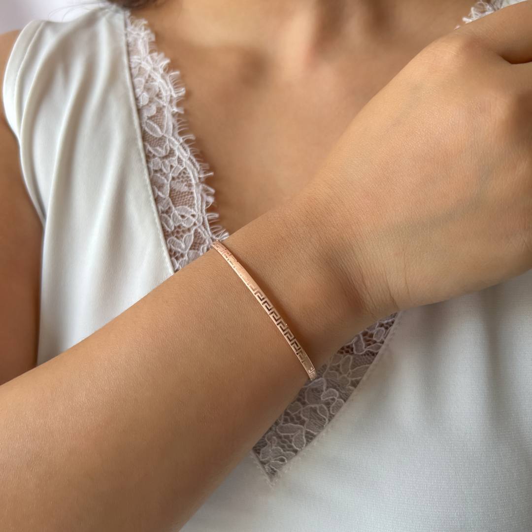 Meander Bangle Bracelet | Rose