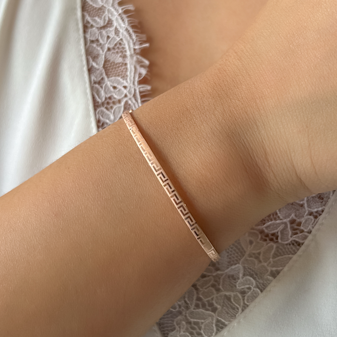 Meander Bangle Bracelet | Rose