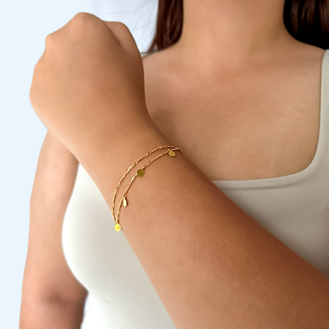 Dual Circle Charm Bracelet