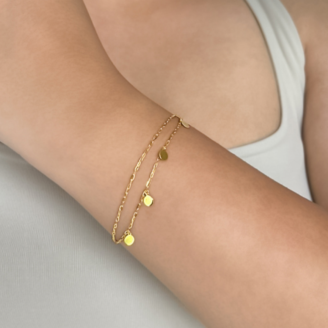 Dual Circle Charm Bracelet