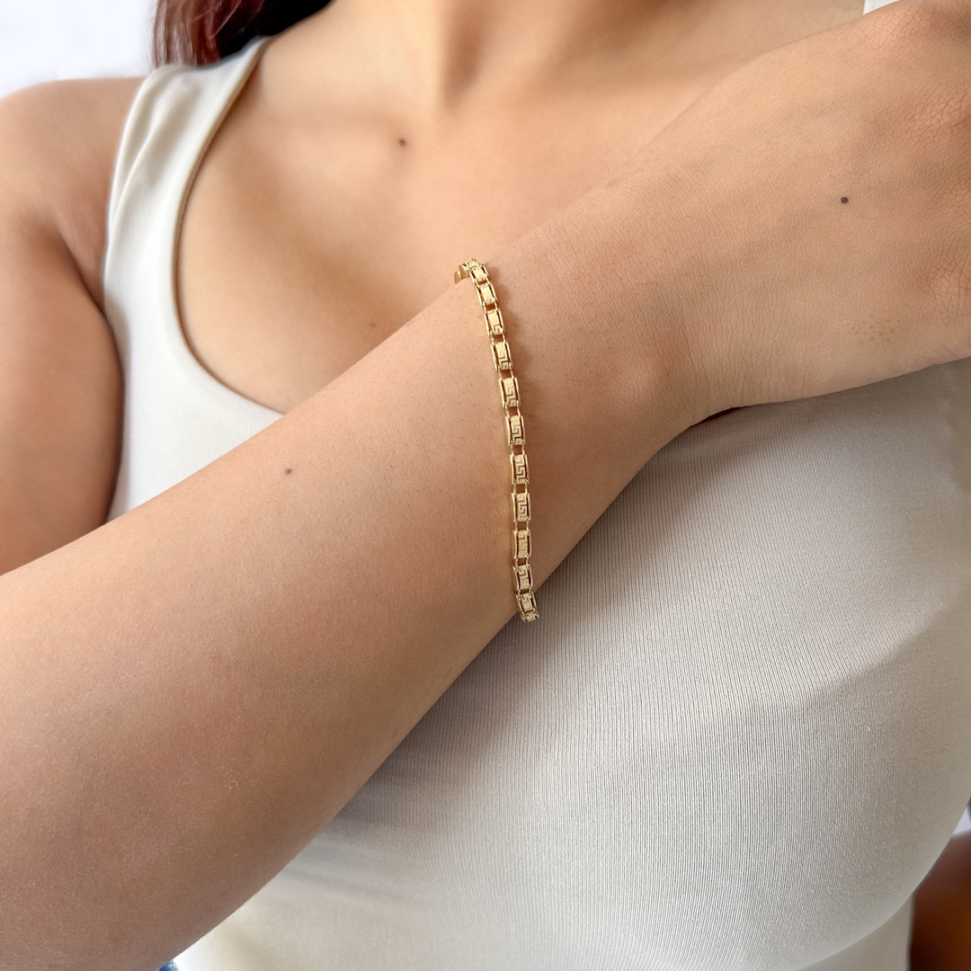 Oval Meander Block Bracelet