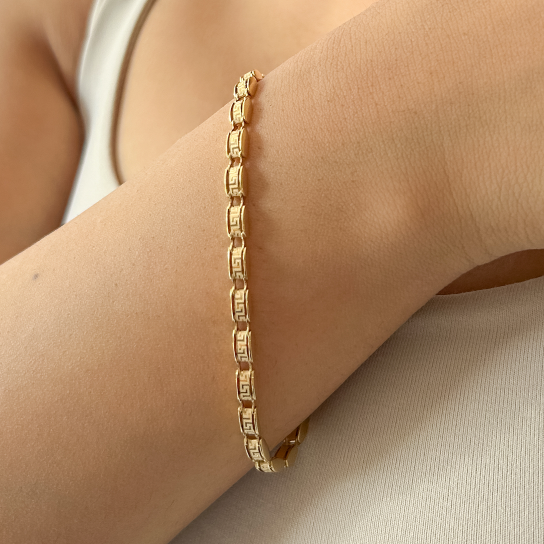 Oval Meander Block Bracelet