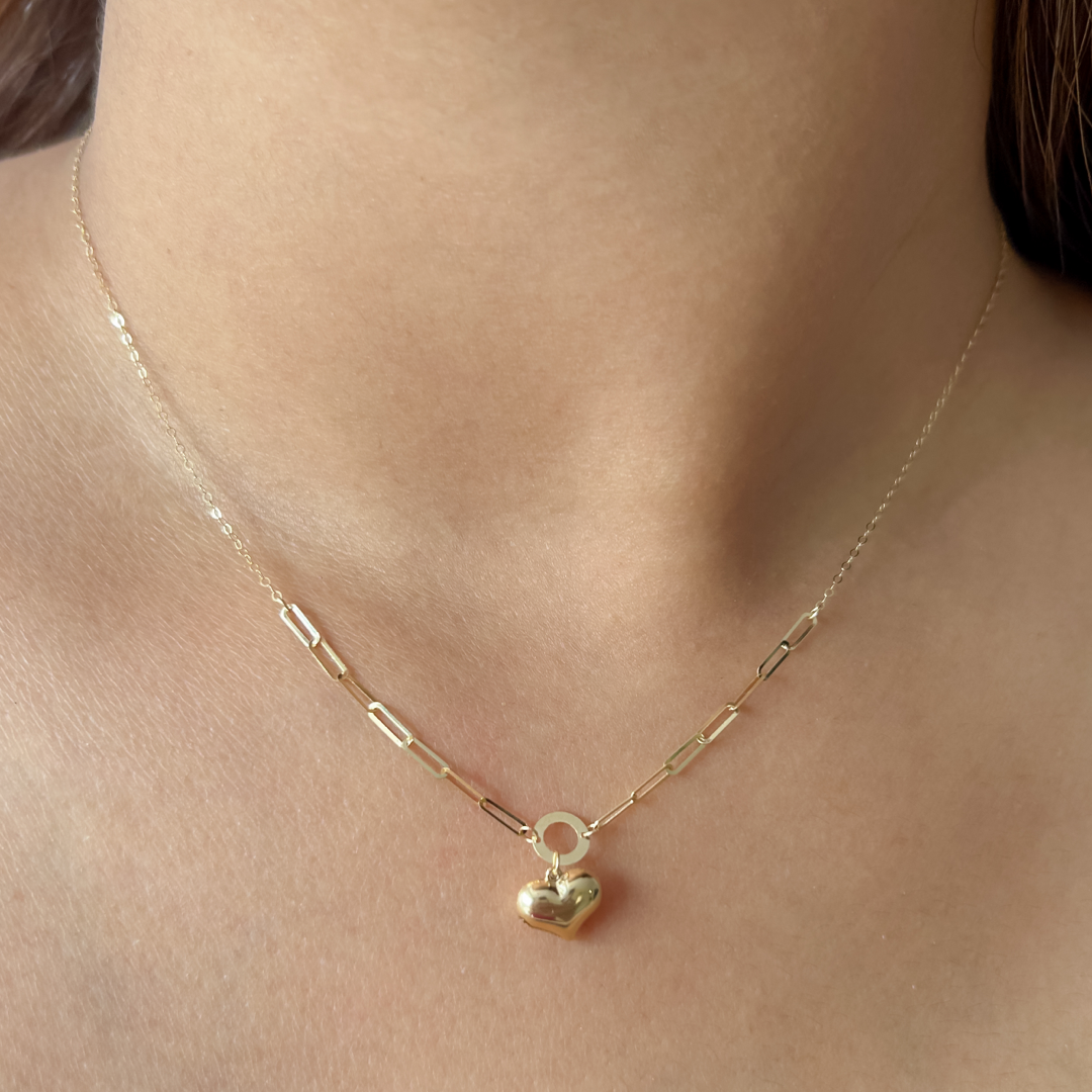 Sphere Heart Clip Necklace