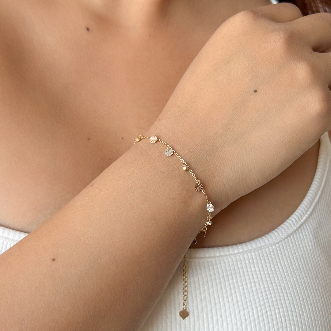 Textured Sphere Circle Bracelet