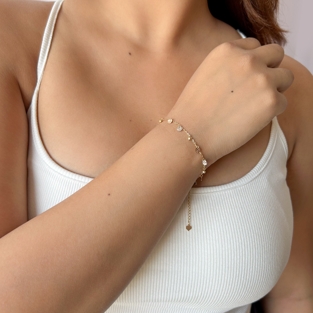 Textured Sphere Circle Bracelet