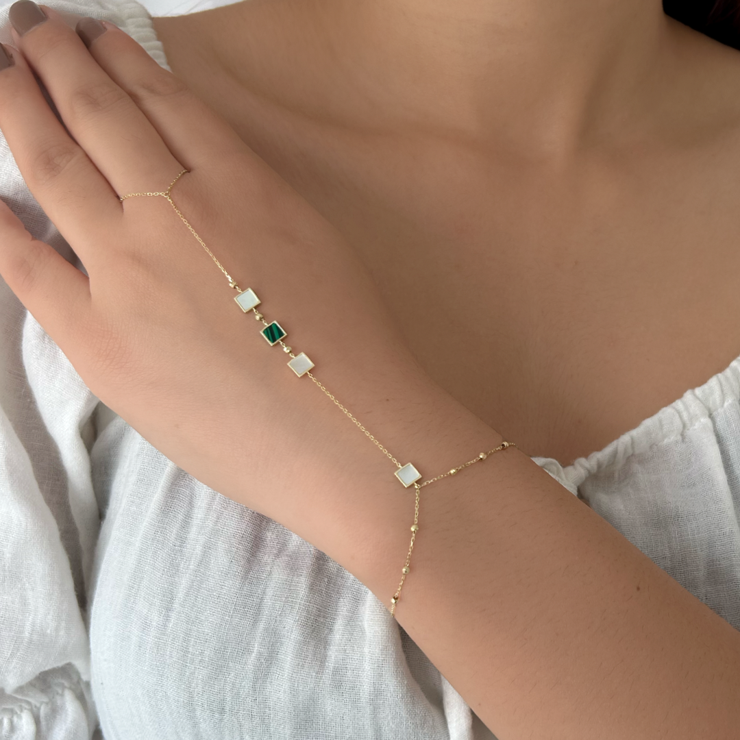 Square Stone Hand Chain