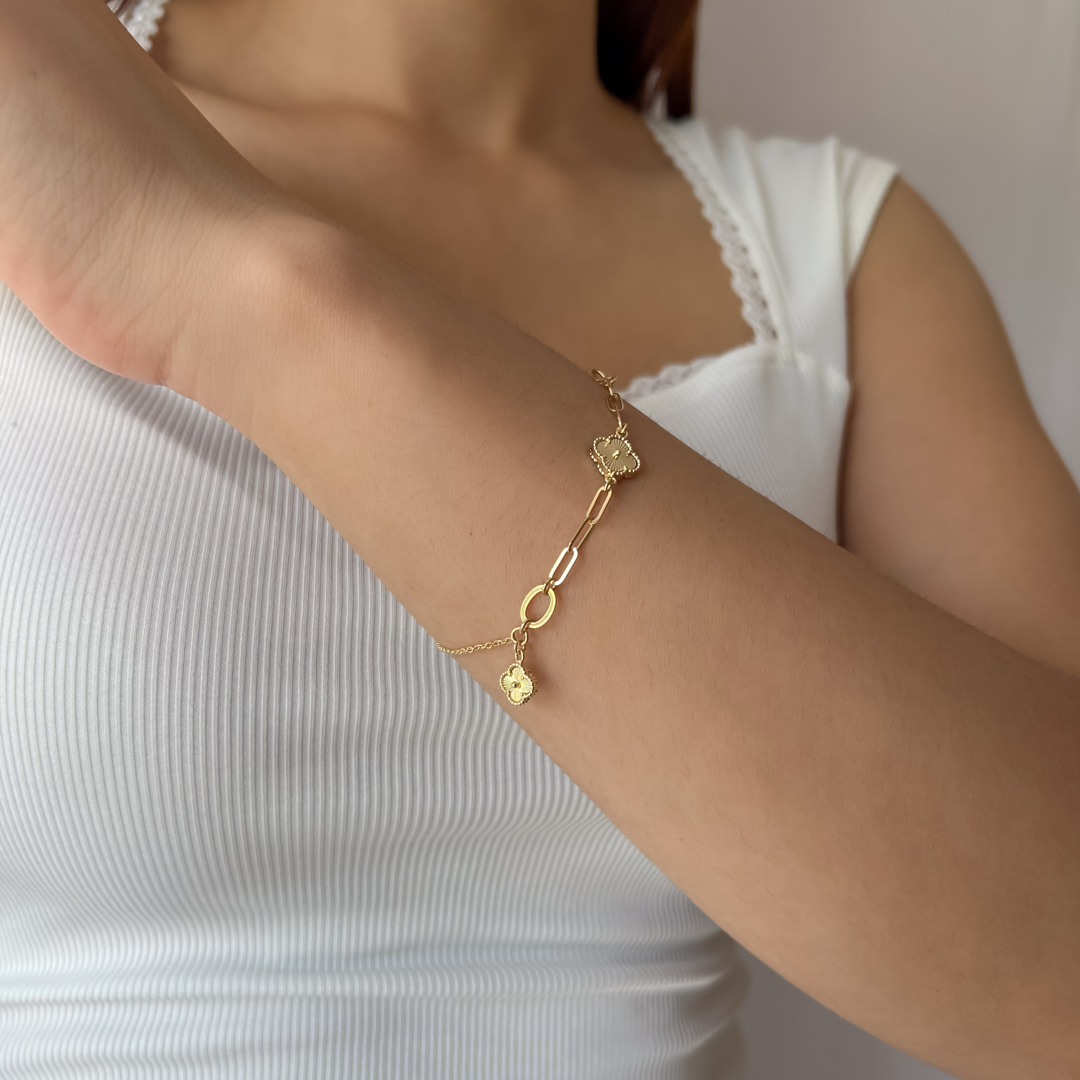 Clover Clip Charm Bracelet