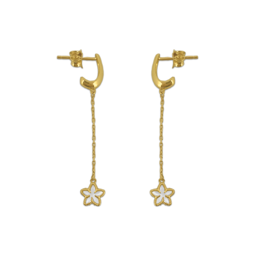 Pearly Floral Tailed Studs