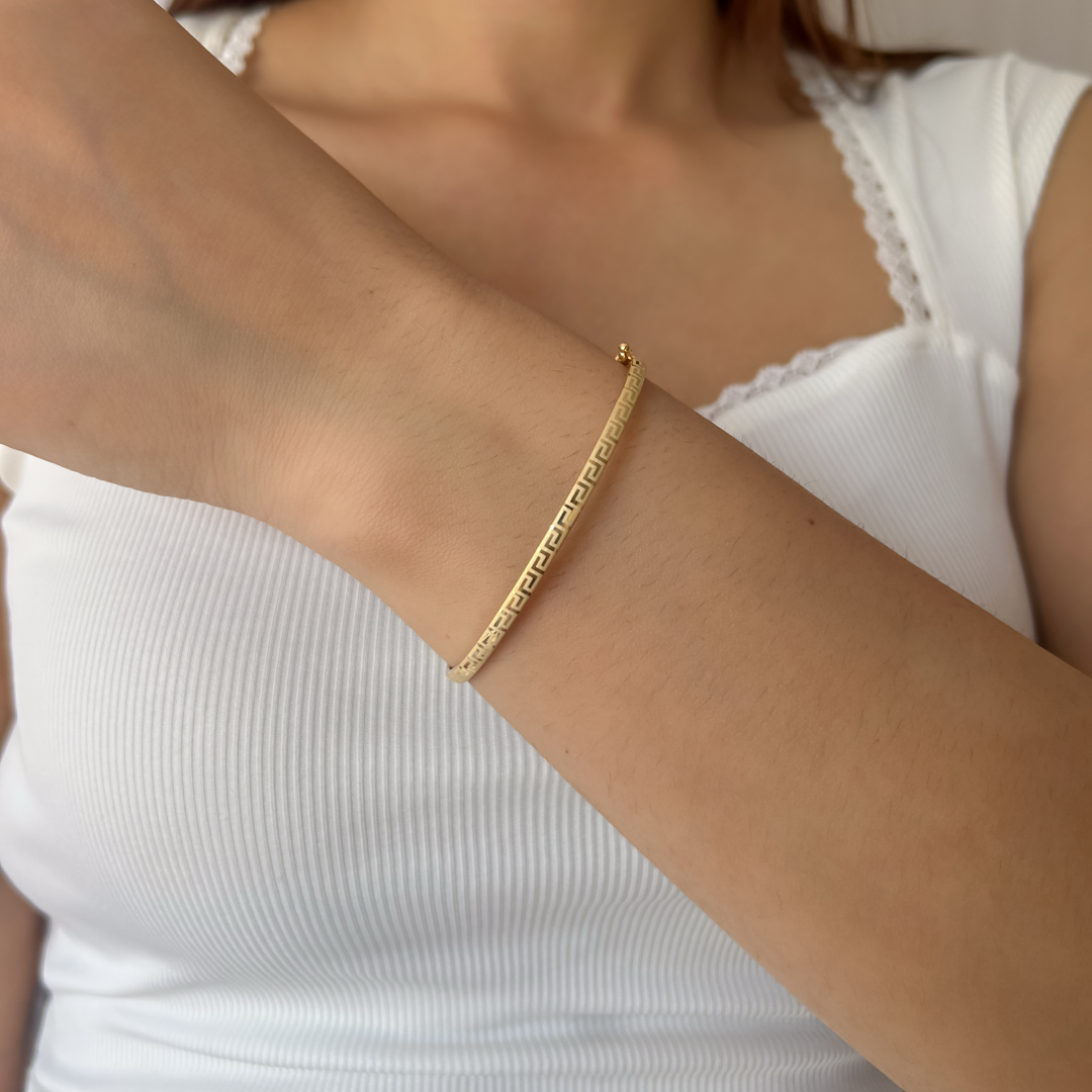 Meander Bangle Bracelet | Yellow
