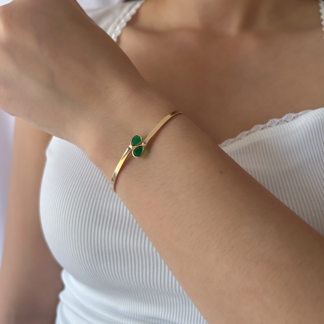 Green Pear Crossover Bracelet
