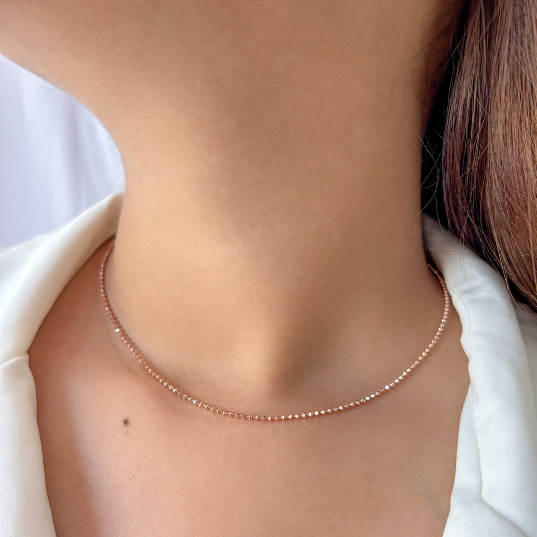 Glimmer Bead Chain - 14k