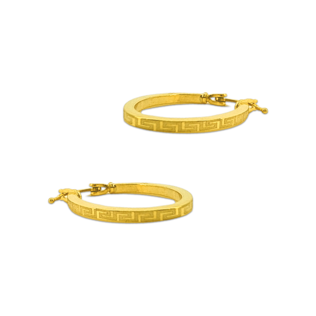 Sleek Oval Meander Hoops
