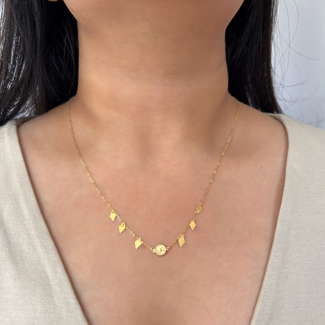 Rhombus Charm Sphere Necklace