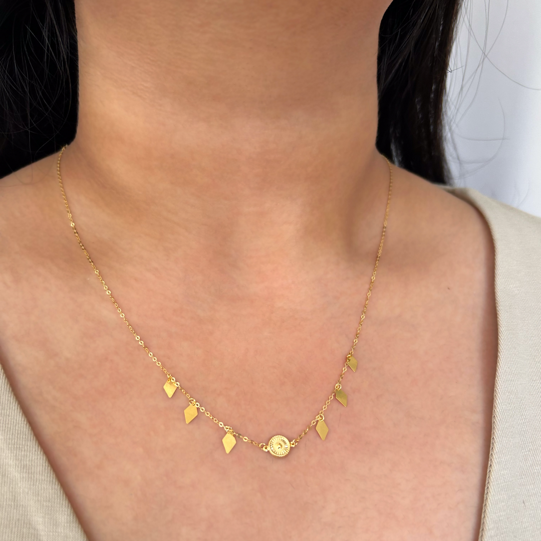 Rhombus Charm Sphere Necklace