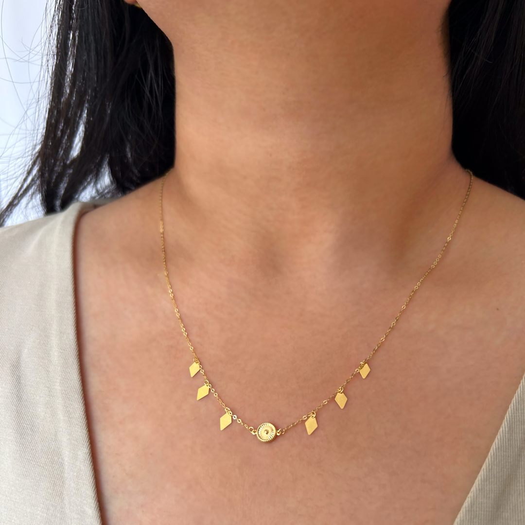 Rhombus Charm Sphere Necklace