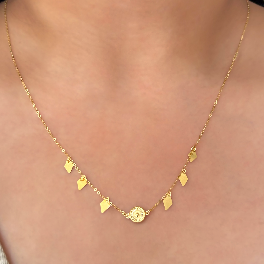 Rhombus Charm Sphere Necklace