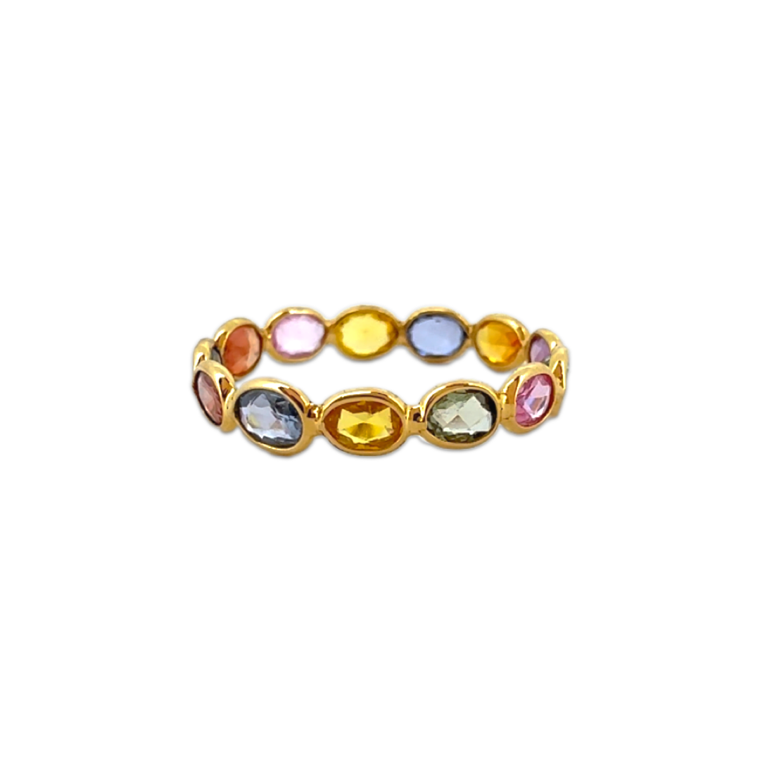Oval Multi Sapphire Eternity Band