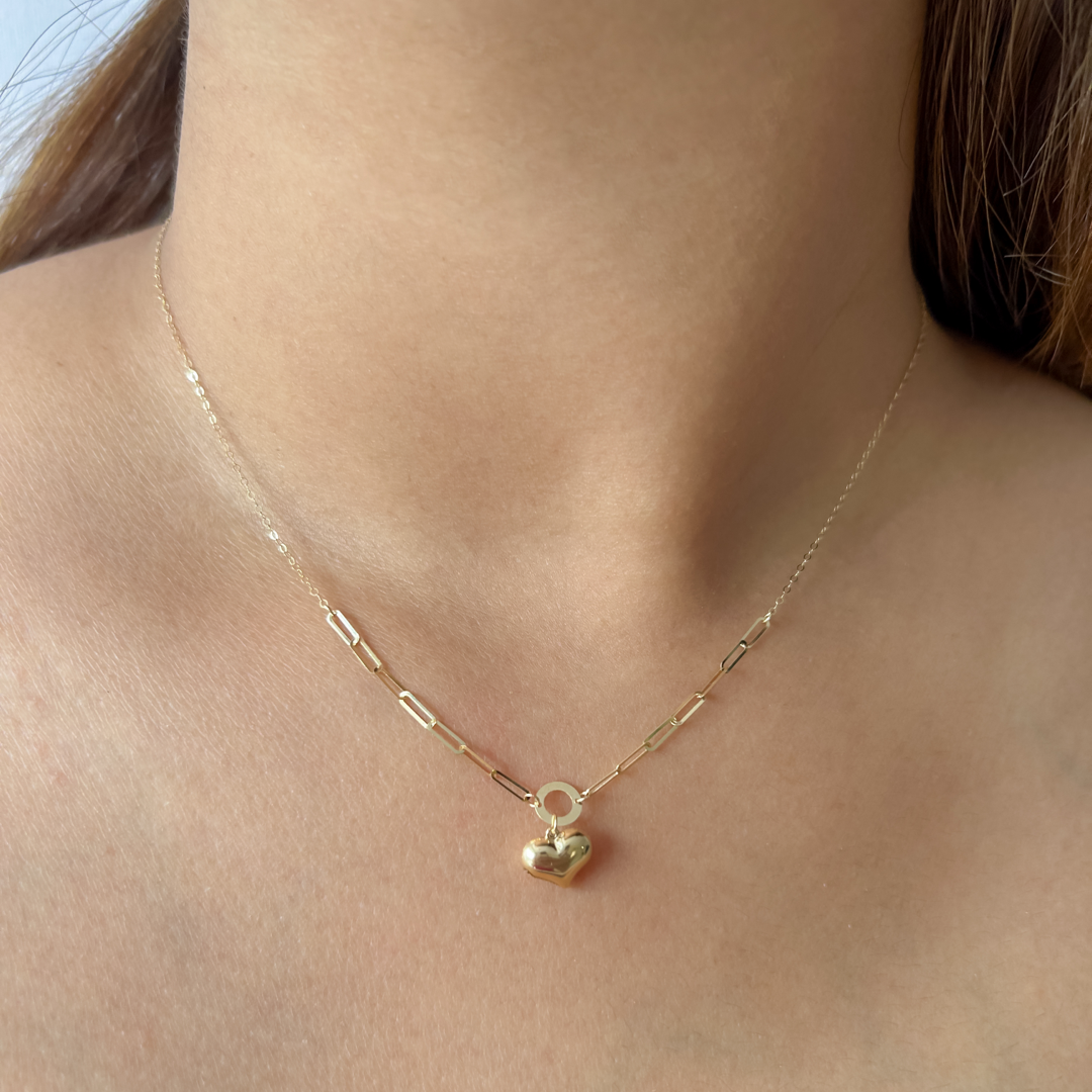 Sphere Heart Clip Necklace